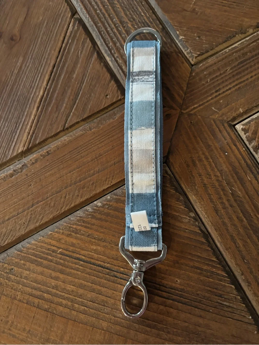 thirty-one Blue and White Striped Key Fob Wristlet